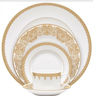 Waterford Lismore Lace Gold 5pc Place Setting