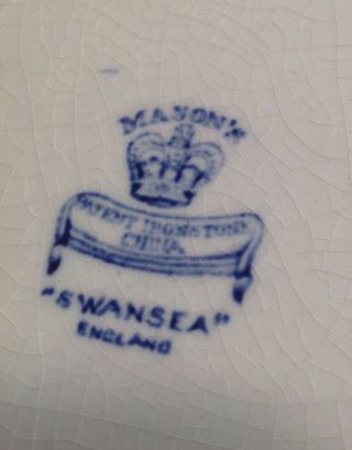 SWANSEA Covered Sauce Tureen & Underplate MASON ' S Ironstone China England 5