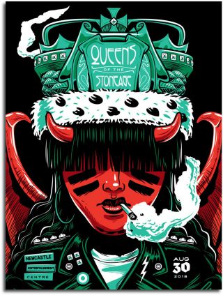 Queens Of The Stone Age Newcastle 2018 Silkscreen Concert Poster Travis Price