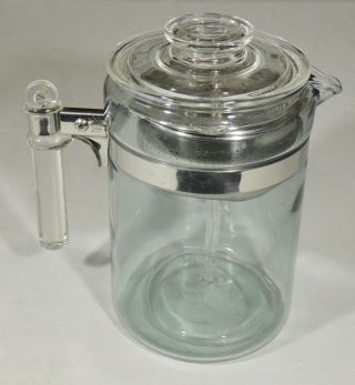 Pyrex Flameglow Flame Ware 9 Cup Stove Top Percolator Coffee Pot 7829 - B Complete