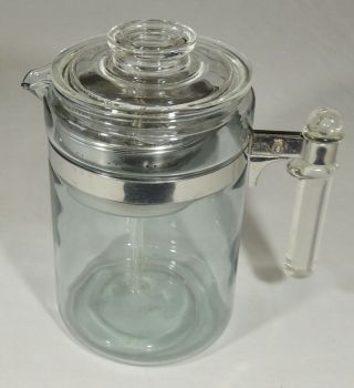 Pyrex Flameglow Flame Ware 9 Cup Stove Top Percolator Coffee Pot 7829 - B Complete 3