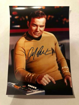 William Shatner James Tiberius Kirk Star Trek Signed Autograph 6x8 Photo