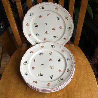 Villeroy & Boch Petite Fleur 10” Dinner Plate Porcelain Set Of 5