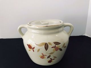 Vintage Hall Autumn Leaf Jewel Tea 2 Handled Bean Pot