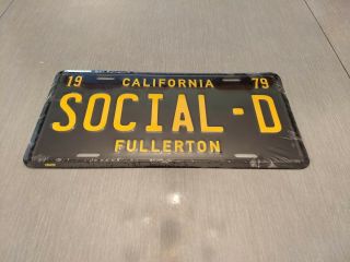 Social Distortion Social D 1979 Black & Yellow California Style License Plate