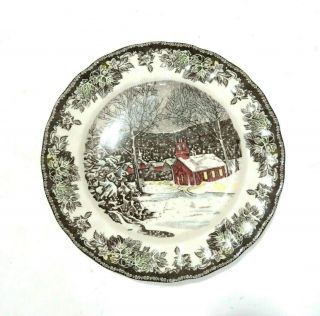 Set Of 7 Johnson Brothers Friendly Village The School House Dinner Plates 9 3/4 "