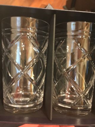Ralph Lauren Home Brogan Classic Set Of 2 Crystal Highball Glasses 16 Oz $95