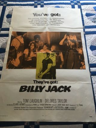Billy Jack 1971 Movie Poster Hippie Counter Culture Cult Classic Rare