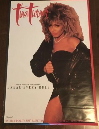 Rare Tina Turner Break Every Rule 1986 Vintage Orig Music Store Promo Poster