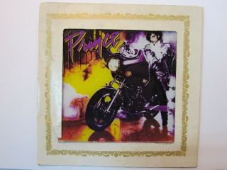 Vintage 1984 Prince Purple Rain Carnival Fair Glass Mirror Game Prize Frame