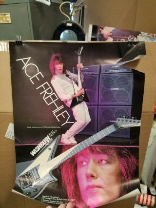 Vintage Ace Frehley Af - 40v Washburn Guitar Poster 17 " X 22 "