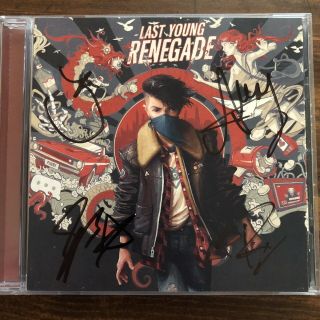 All Time Low Last Young Renegade Autographed Cd (signed Art Card)