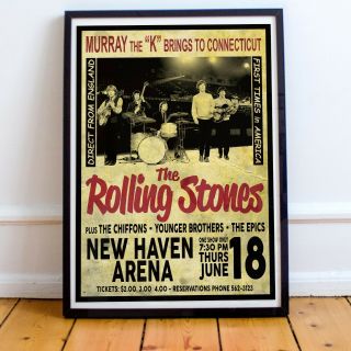 The Rolling Stones 1964 Early Usa Concert Poster Framed Or 3 Print Options