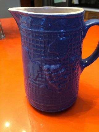 Uhl Pottery Small Grapes And Lattice Pitcher