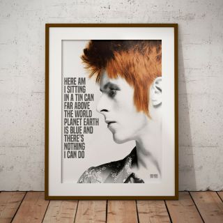 David Bowie Space Oddity Lyrics Three Print Options Or Framed Poster Exclusive