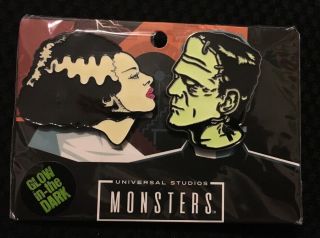 Universal Studios Monsters Glow In The Dark Enamel Pin Set Frankenstein Bride