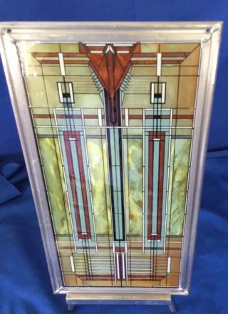 Frank Lloyd Wright - Bradley House Skylight Stained Glass Panel 13 1/8”X 7” EUC 2