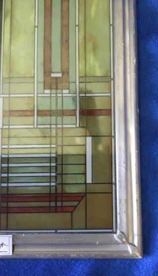 Frank Lloyd Wright - Bradley House Skylight Stained Glass Panel 13 1/8”X 7” EUC 4