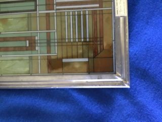 Frank Lloyd Wright - Bradley House Skylight Stained Glass Panel 13 1/8”X 7” EUC 5
