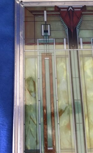 Frank Lloyd Wright - Bradley House Skylight Stained Glass Panel 13 1/8”X 7” EUC 6