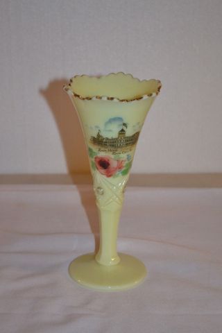 8 " Zion City Illinois Custard Glass Vase