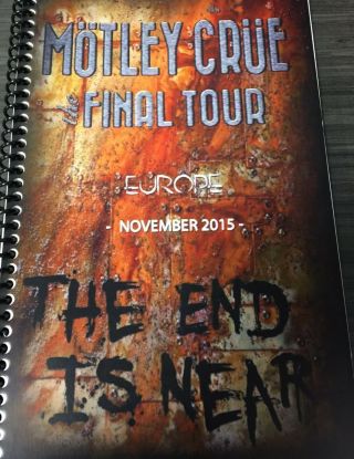 Motley Crue - Band & Crew Only 2015 Tour Itinerary - Rare - All Bad Things - Europe