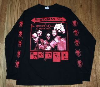 1999 Vintage Powerman 5000 The Revolt Long Sleeve Tour Concert Large Shirt