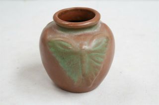 Arts Crafts Van Briggle Mountain Craig Double Green Butterfly Art Pottery Vase