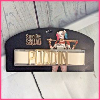 Officially Licensed Suicide Squad Harley Quinn Gold Letter Puddin Choker Collar
