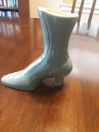 Red Wing Pottery 1950s High Top Victorian Robins Egg Blue Shoe Boot Vase 651 6 