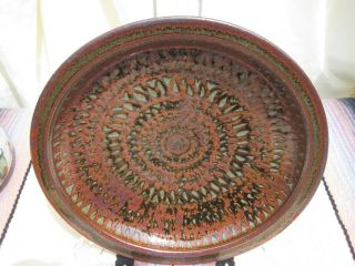 Julie Larson Vintage Large Gorgeous Bowl Studio Pottery Signed Odyssey Co - Op