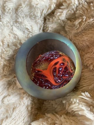 Glass Eye Studio Ges Celestial Series Mars Paperweight Art Glass Ball