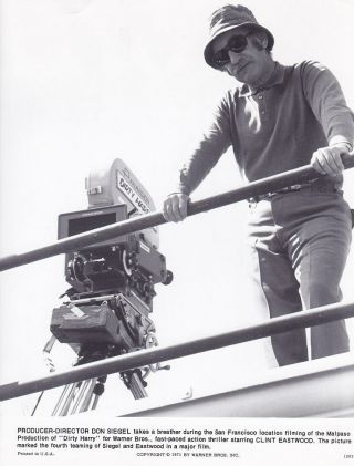 Director Don Siegel Panavision Camera Candid On Set Vintage Dirty Harry Photo