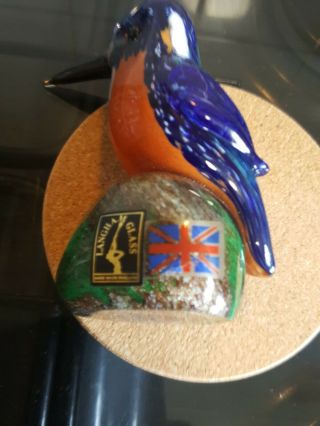 Langham Glass Kingfisher Signed By Paul Miller
