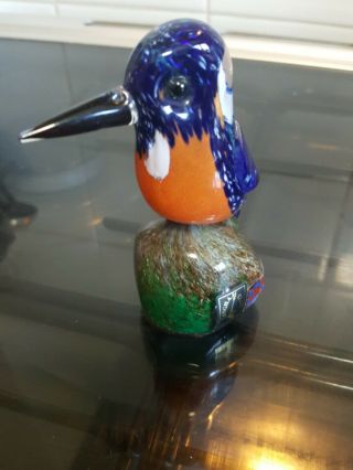 Langham Glass Kingfisher Signed By Paul Miller 3