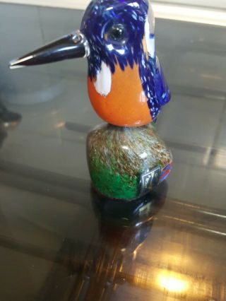 Langham Glass Kingfisher Signed By Paul Miller 4