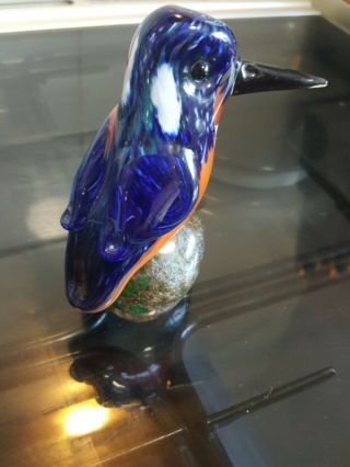 Langham Glass Kingfisher Signed By Paul Miller 5