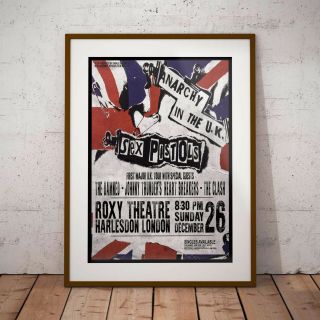 Sex Pistols 1976 First Uk Tour Concert Poster Framed 3 Print Options Exclusive