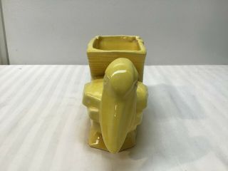 Vintage McCoy Art Pottery Yellow Pelican Pulling Cart Planter - Early 1940 ' s 3