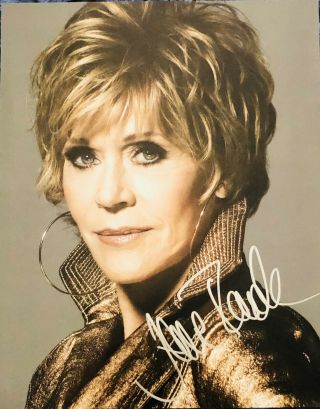 Jane Fonda Signed 8 X 10 Color Photograph Autographed