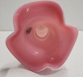 Fenton Hand painted Pink Peony and Calla Lilly Signed Vase 8 1/2 5
