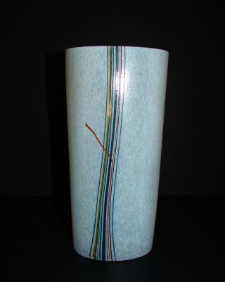 Scandinavian Art Glass Kosta Boda Bertil Vallien Rainbow Vase Sweden Sign.  7 3/8 "