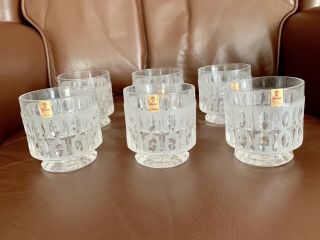 Nachtmann Bleikristall 24 Lead Crystal Cut Etched Punch Whisky Glasses - 6 2