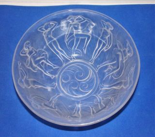 Phoenix Consolidated Clear Frosted Glass Dancing Nymph 8 " Bowl