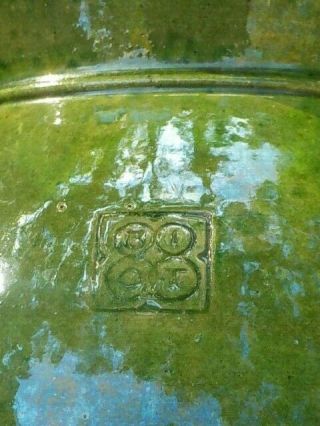 Vintage Biot France 2 - Handled Green Glaze Pottery Jug Jar 2