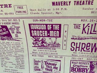 Movie Flyer “Invasion Of The Saucer Men” “The Killer Shrews” 2
