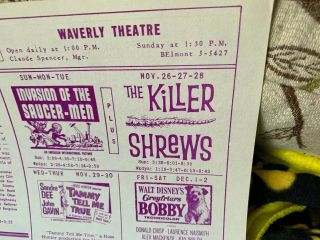 Movie Flyer “Invasion Of The Saucer Men” “The Killer Shrews” 3