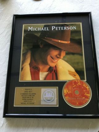 Michael Peterson.  Riaa Award For For Sales Of 500,  000 Lp,  Cassette & Cd