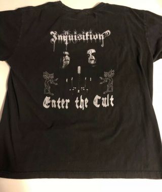 VTG Inquisition Enter The Cult T Shirt Black Metal Emperor Dark Throne Mayhem OG 4