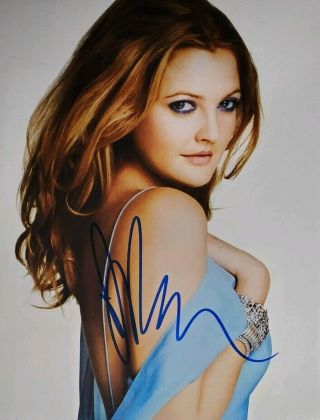 Drew Barrymore Hand Signed 8x10 Photo W/holo